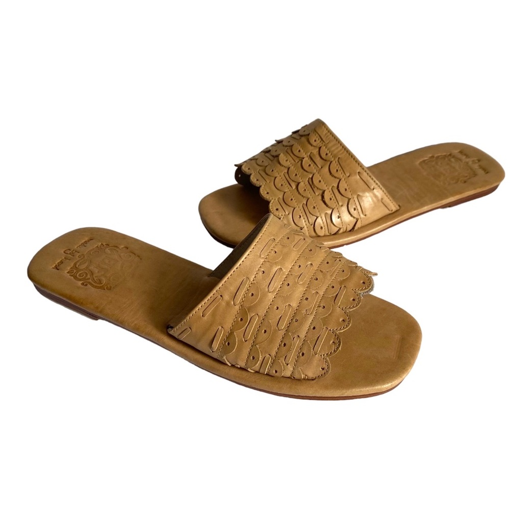 BaliELF Leather hand-made flat slide sandals US9